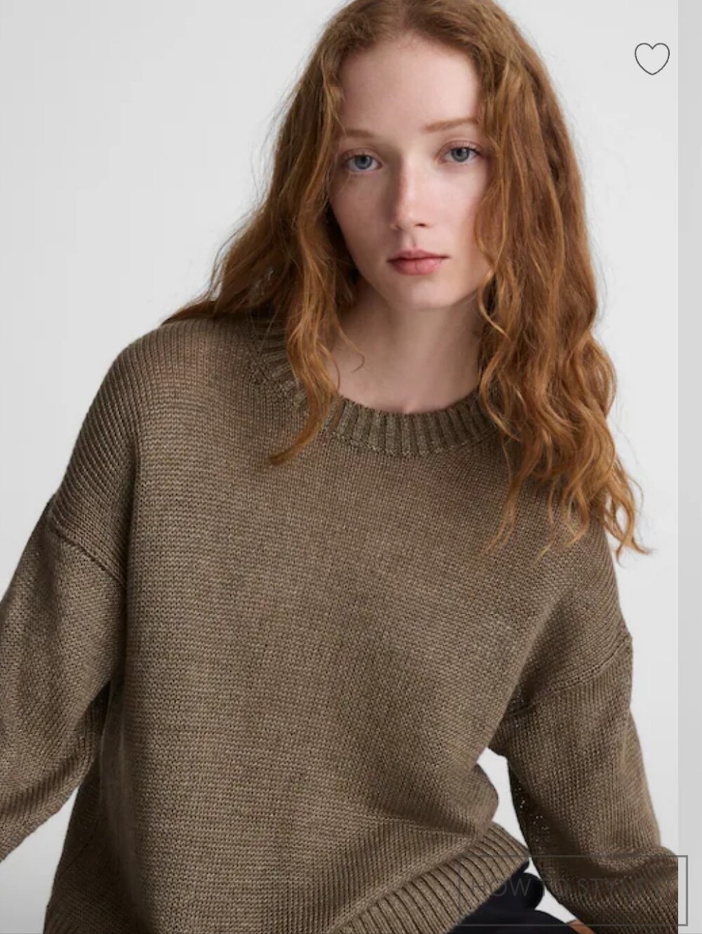 Madewell Women's Linen Drop-Shoulder Sweater Sz L Olive $118
